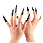 10PCS Nail Claws Witches Finger Claws False Nail Arrow Claw Rings Cosplay Nail Finger Tips Party Halloween Prop Witch Claws Armor Finger Gothic Vampire Nails