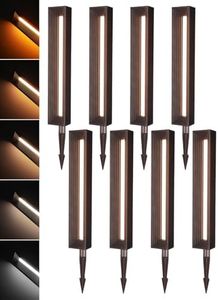 LEONLITE 8 Pack 5CCT Low Voltage Landscape Lights, 7W 12-24V LED Pathway Lights, Die-Casted Aluminum, IP65 for Outdoor Path Sidewalk Walkway, 1800K/2700K/3000K/4000K/5000K, ETL, Oil Rubbed Bronze