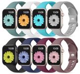 Lerobo 8 Pack Bands Compatible with Apple Watch Bands 38mm Women 40mm 41mm 46mm 45mm 44mm 42mm 49mm, Soft Silicone Sport Bracelet Replacement Strap for iWatch Series 10 9 8 7 6 5 4 3 Ultra 2 1 SE