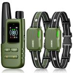 Jugbow Dog Shock Collar 2 Dogs (10-120Lbs) - 3300FT Dog Training Collar with Remote Waterproof Large Medium Small Dogs Rechargeable e Collar with Beep (1-8) Vibration (1-16) Humane Shock (1-99) Modes