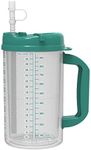 32 oz Double Wall Insulated Hospital Mug - Cold Drink Mug - Large Carry Handle - Includes Straw (1, Teal)