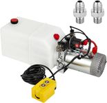 Garvee Hydraulic Power Unit, 12V 6 Quart Dump Truck Lift Hydraulic Pump Power Unit, Double Acting Hydraulic Power Unit, with 6L Plastic Tank, Electric Hydraulic Power Unit, for Lifting Equipment