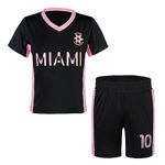 Soccer Jerseys for Kids #10 Miami Youth Soccer Jersey for Boys & Girls Uniform Sport Fans Futbol Gift Set(MIBCA,6T)