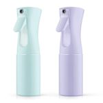 LOPHE 2Pcs Continuous Fine Mist Spray Bottle - Multifunctional Water Mister for Salon Hairdressing, Cleaning, Curly Hair and Plants