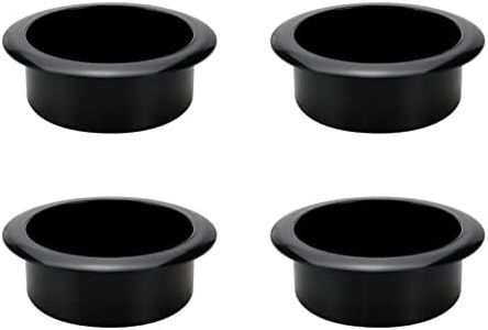 Risbay 4PCS Black Plastic Cup Holder Sofa Recliner Handles Cup Holder Insert Replacement 4.33"×1.5" Outer Size 3.35" Inner Dia