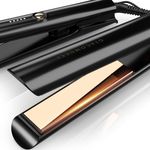 Giacomucci Titanelli 2 in 1 Titanium Hair Straightener and Curler | 100% Pure Ti-Thermal Technology Flat Iron | 1-Inch Professional Styling | Available in Black, Gold, and Pink (Black)