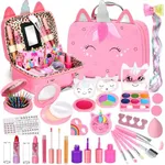 Kids Washable Makeup Girls Toys - Girls Makeup Kit for Kids Make up Set Real Makeup for Kid Little Girls Toddlers Children Princess Christmas Birthday Gifts Toys for 3 4 5 6 7 8 9 10 Year Old Girls