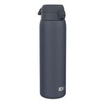 ION8 Stainless Steel Water Bottle, Leak Proof, Easy to Open, Secure Lock, Dishwasher Safe, Carry Handle, Hygienic Flip Cover, Easy Clean, Metal Water Bottle, 1200 ml/40 oz, Ash Navy Blue