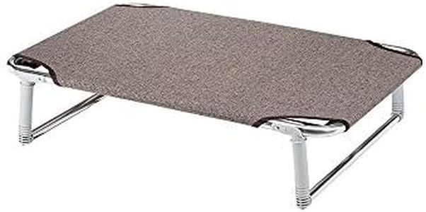 Ferplast Lit Pliable pour Chiens Dream 80, avec Structure Solide en Aluminium avec élastiques renforcés, Toile en Tissu, 84 x 54 x h 18 cm Taupe