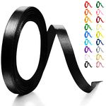 Artcut Ribbon, Black Ribbon, 10MM × 22M Ribbons for Crafting, Ribbons for Gift Wrapping, Ribbon for Sewing, Hair Ribbon, Satin Ribbon Cake Ribbon, Thin Ribbon for Festival, Wedding