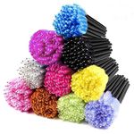 500 Pack Multicolor Disposable Mascara Wands Eyelash Brush Mascara Brushes Eyelash Extension Supplies Applicator Makeup Brush Kits （10 Colors）