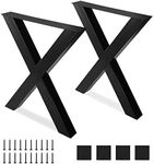 Towallmark 2PCS Metal Table Legs Modern Office Desk Legs, Heavy Duty X Frame Table Legs DIY Furniture Legs for Furniture | Desk | Dining Table, Black