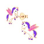 Aww So Cute 92.5-925 Sterling Silver Rose Gold Plated Unicorn Stud Earrings for Women And Girls Pure Silver (ER1992)