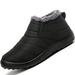 Womens Mens Winter Snow Waterproof Boots Fur Lined Flat Ankle Outdoor Walking Warm Shoes