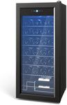 GarveeLife 30 Bottles Wine Cooler Fridge - 80 Cans Beverage Refrigerator Glass Door, 41-64°Fwine Fridge with Led Light for Beer, Soda,Water, Drink Cooler for Home Office Bar