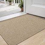 DEXI Door Mat 60 x 90 cm, Doormat Indoor Non-slip Dirt Trapper, Absorbent Inside Entrance Rug, Washable Low Profile Front Door Mats for Entryway, Muddy Shoes & Paws, Beige