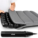 Vive Air Seat Cushion - Pressure Relief Back Support Pad for Tailbone, Sciatica, Coccyx Pain - Orthopedic Seating for Car, Office Chair, Wheelchair, Travel - Portable and Inflatable - Soft or Firm