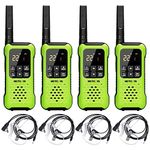 Retevis RT49P Walkie Talkies Rechargeable, Waterproof Walkie Talkie, Long Range 2 Way Radio with Earpieces for Adults, IP67 Floating, VOX NOAA SOS, for Hiking Skiing Surfing 4 Pcs