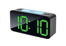 Ajanta Plastic 7 Inches Screen Digital Alarm Clock Table Clock|15 RGB Color Display|7 Color Night Light 4 Level Dimmer | 2 USB Ports| Super Loud Alarm for Heavy Sleepers (Run On USB Power Only),Black