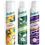 Batiste Coconut Escape Bundle - 3-Pack Dry Shampoo Variety Bundle for Detoxifying, Refreshing, and Taming Flyaway Ends with Summery Exotic Scents: Tropical, Naturally, and De-Frizzing - 3 x 200ml