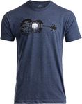 Acoustic Guitar Moonrise | Guitarist Musician Music Player for Man Woman T-Shirt-(Adult,L) Vintage Navy