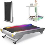 UREVO CyberPad Smart Walking Pad with 14% Auto Incline, Under Desk Treadmill for Office Fitness, Brushless Motorized, Speed-Responsive Lighting, Open-Front Running Area, AI-Powered App