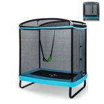 SPOTRAVEL 6FT Recreational Trampoline, 2-in-1 Kids Jumping Trampoline with Swing, Outdoor Fitness Bounce Trampoline for Children Adults (Blue)