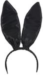 New 9.5" Black Satin Easter Bunny Rabbit Costume Ears