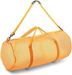 Champion Sports Mesh Duffle Bag with Zipper and Adjustable Shoulder Strap,15” x 36”,Yellow-Multipurpose,Oversized Gym Bag for Equipment,Sports Gear,Laundry-Breathable Mesh Scuba and Travel Bag