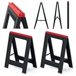 Kistenberg KTIS8060 2x Folding Work Trestle Set Axle Stand 350 kg Height Support Stand Sawhorse Black 760 x 580 mm (H x W)