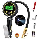 ATsafepro Tyre Pressure Gauge UK and Inflator,Digital Tyre Inflator Gauge 200 PSI,Heavy Duty Tyre Inflator Air Tool- Tyre Deflator with Back Bright LED Light for Car Bike Moto Tyre Pressure Test