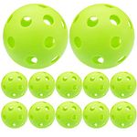 FINGER TEN Plastic Baseballs Softball Practice Hitting Balls for Indoor Outdoor, Training Balls Lightweight for Kids Men Women Baseball Golf Batting Balls (9 Pack, Green)