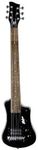 Hofner Shorty Guitar - Black Shorty Full Sized Neck Travel Electric Guitar w/Gigbag