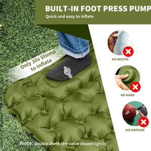 HiiPeak Ultralight Camping Sleeping Pad with Pillow – Inflatable, Green