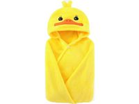 IFaryMes Toddler Bath Towel Baby Towels with Hood 27.5"X55" Ultra Absorbent Soft Bathrobe Blanket Kids Shower Towel Gifts for Girls and Boys(Yellow Duck)