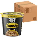 FUEL10K Peanut Crunch Granola Pot, High in Protein & Fibre, 70 g (Pack of 8)