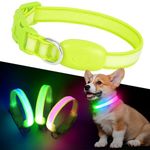 Light up Dog Collar - Multi-Color LED Dog Collar, USB-C Rechargable, Flashing Collar for Cats and Puppy Dogs,Waterproof and Adjustable Rainbow Collar for Dogs(XSmall)