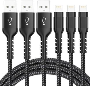 Azhizco Lightning Cable 1M 3Pack MFi Certified iPhone Charger Cable Nylon Braided USB A to Lightning Cable iPhone Charging Cable Fast Charger for iPhone 14 13 12 11 8 7 6 5 iPad