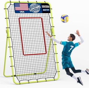 7x4 FT Volleyball Rebounder Net, Lacrosse Rebounder,5-Angle Adjustable Rebounder Net,for Setting, Spiking, Serving– Durable & Portable with Travel Bag(Green)