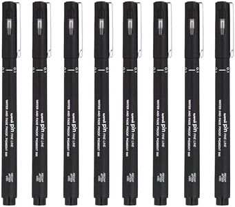 Uni Pin Fineliner Drawing Pens - Black Ink - 0.1mm Nib (8)