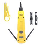 VCELINK Punch Down Tool with 110/66 Blades & Network Cable Stripper, Multifunction Hook Tool for Cat6/Cat5 Keystone Jacks and Patch Panel Terminal Insertion