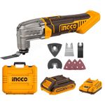 INGCO Cordless Multi Tool with 1pcs 2.0Ah Battery and Charger, 5000-20000 RPM, 6 Variable Speed,3.2° Oscillation Angle, 20V Oscillating Multi-Tool for Sawing, Cutting, Sanding CMLI20228