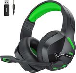 BINNUNE Wireless Gaming Headset with 2.4GHz for PS5, PS4, PC, FPS Gamers, 120Hrs+ Bluetooth 5.3 Gaming Headsets with Noise Canceling Mic, 50MM Gaming Headphones for Laptop, Mobile, Mac
