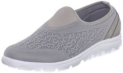 Propet Womens TravelActiv Slip On Walking Walking Sneakers Athletic Shoes - Black, Silver, 8.5