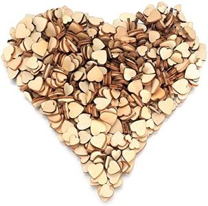 500 Pezzi Cuori in Legno, Cuore Legno Fette Dischi, Cuoricini Legno per Bricolage da te Decorazioni, Tavola di Nozze Srtigianali - 6mm/8mm/10mm/12mm