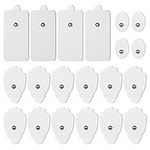 TENS Unit Electrode Pads, Adhesive Electrodes, Self-Adhesive Replacement Pad, Standard Snap-on 3.5mm Connector Reusable Tens Machine Pads for Tens EMS Machine 20 Pcs