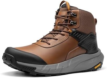 NORTIV 8 Men's Waterproof Military Tactical Work Boots Leather Motorcycle Combat Lightweight Non-Slip Hiking Boots for Men VaporGuard,Size 9.5,Brown,SNMT246M