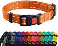 CollarDirect Reflective Dog Collar for a Small, Medium, Large Dog or Puppy with a Quick Release Buckle - Boy and Girl - Nylon Suitable for Swimming (7-11 Inch (New), Orange)