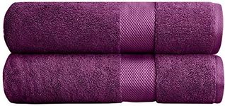 Bumble Thick Bath Towel / 30” x 60” Premium Bath Sheet/Ultra Soft, Highly Absorbent 800 GSM Heavy Weight Combed Cotton (Violet, 2 PK Bumble Bath Towel)