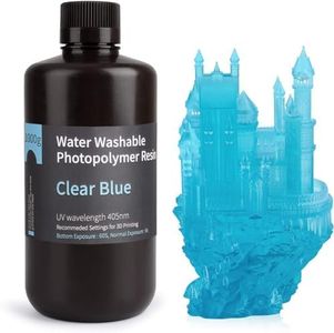 ELEGOO Water Washable 3D Printer Resin LCD UV-Curing Resin 405nm Photopolymer Resin for LCD 3D Printing 1000Gram Clear Blue